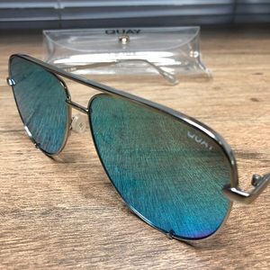 *BRAND NEW* Quay x Desi High Key Sunglasses Blue/Silver